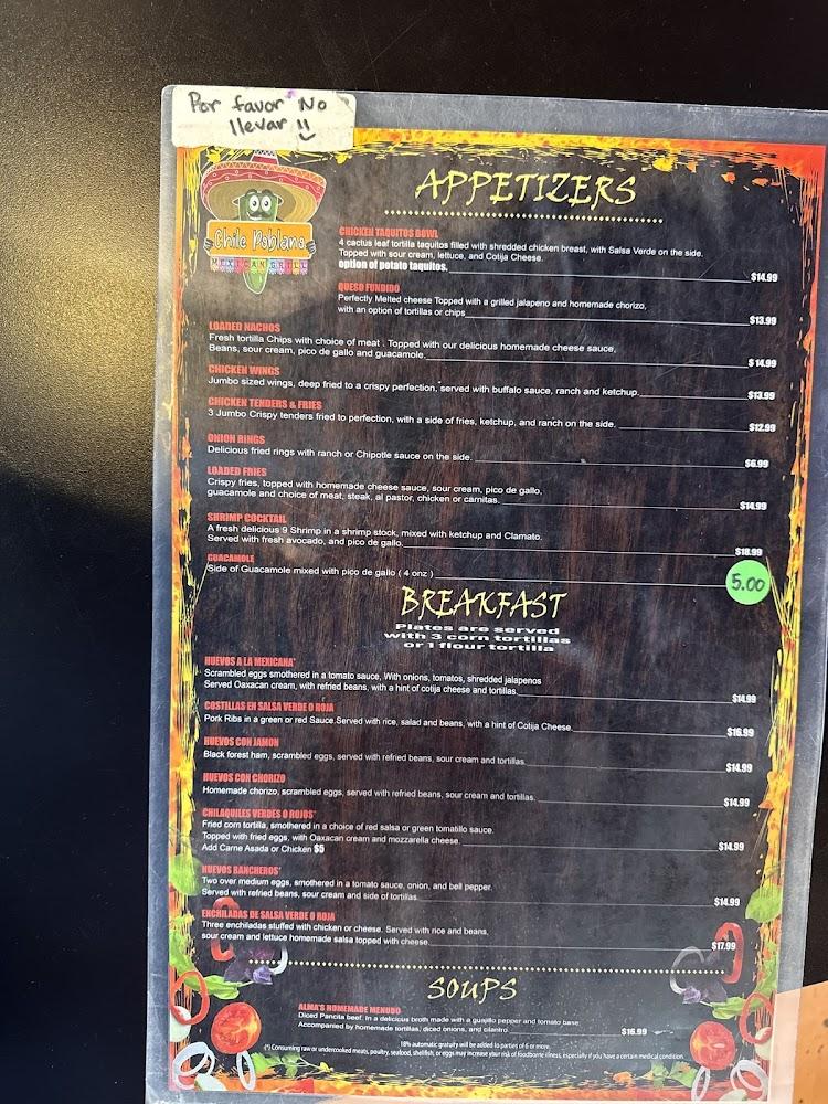 Chile Poblano Mexican Grill Menu image 2